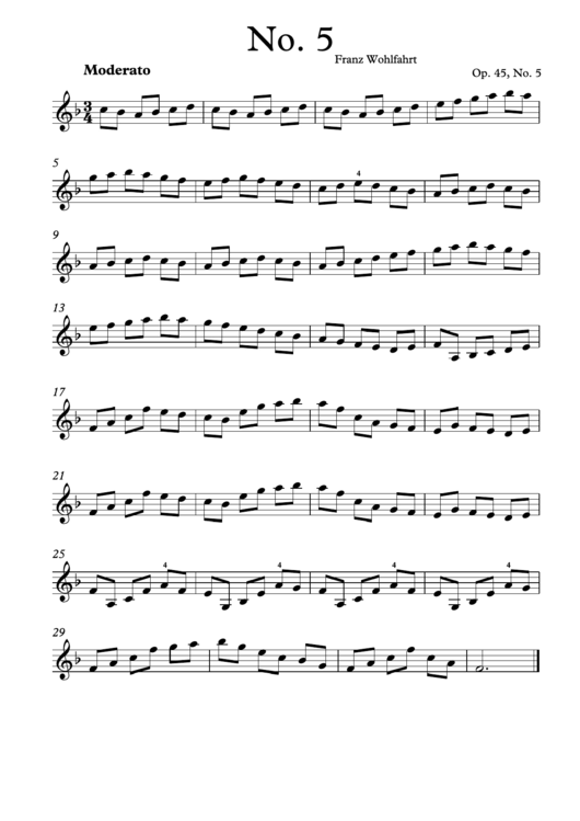 Moderato #5 Franz Wolfahrt Printable pdf