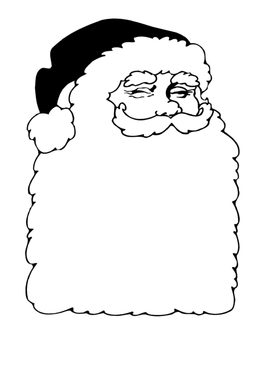 Santa (Large Beard) Coloring Sheet Printable pdf