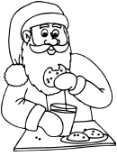 Santa Cookie Coloring Sheet