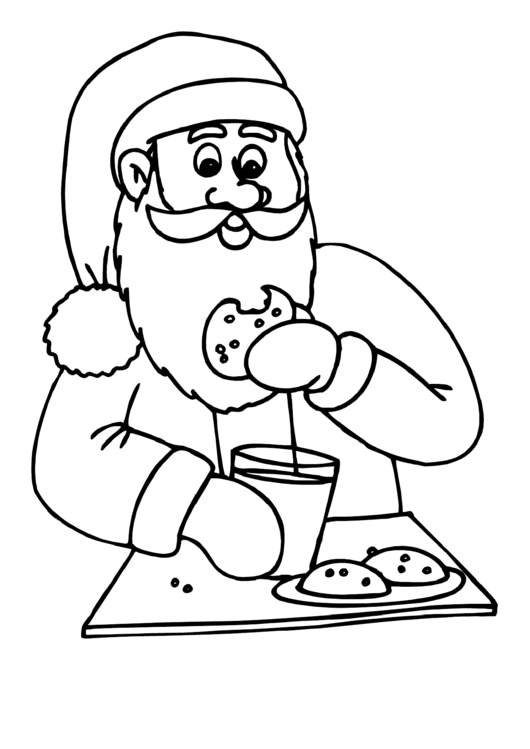 Santa Cookie Coloring Sheet printable pdf download