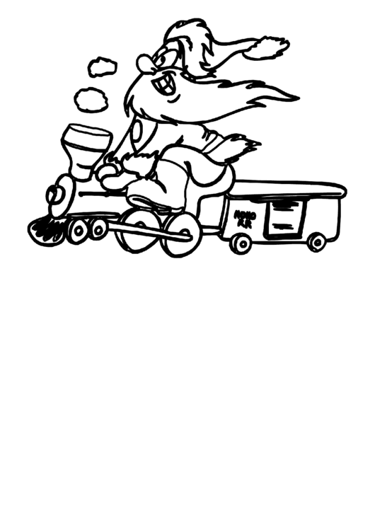 Santa On A Train Coloring Sheet Printable pdf