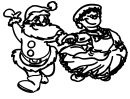 Santa Dancing Coloring Sheet