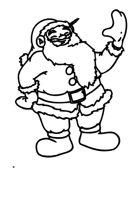 Waving Santa Coloring Sheet Printable pdf