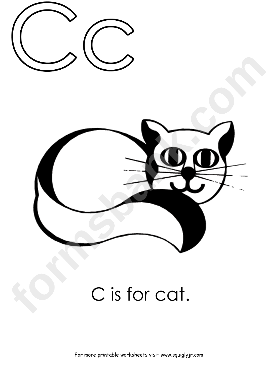 Letter C Template: C Is For Cat