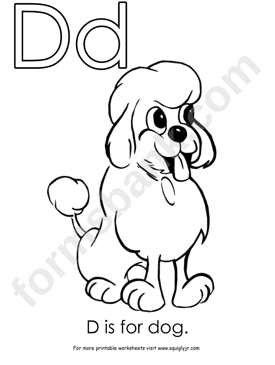 Letter D Template: D Is For Dog