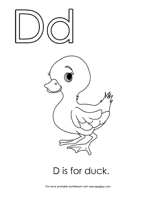D Is For Duck printable pdf download