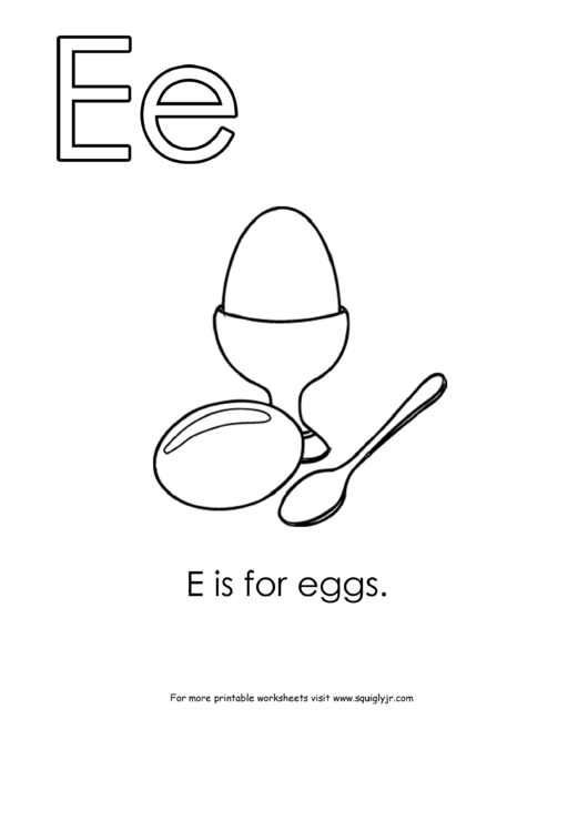 E Is For Eggs Printable pdf