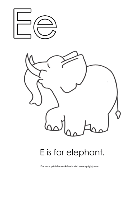 E Is For Elephant Printable pdf