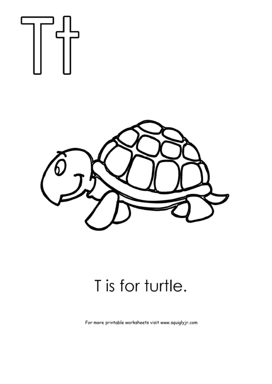 T Is For Turtle Printable pdf