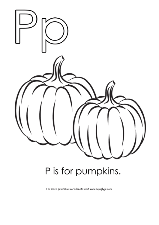 P Is For Pumpkins Printable pdf