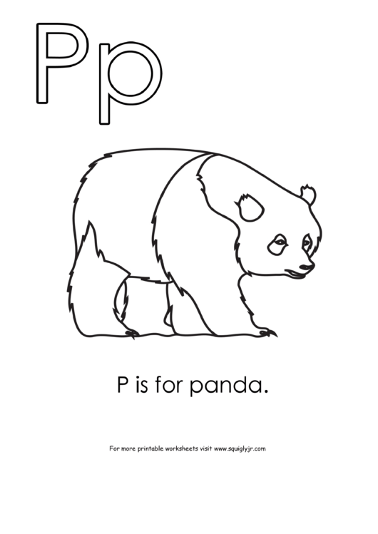 P Is For Panda Printable pdf