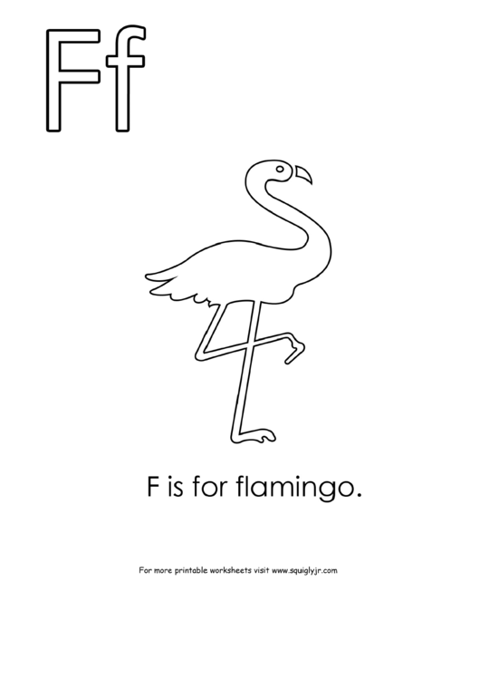 F Is For Flamingo Printable pdf