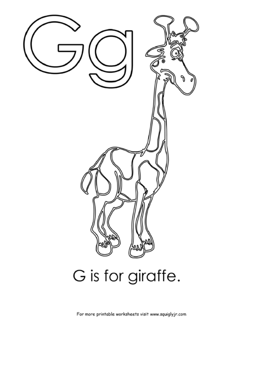 G Is For Giraffe Printable pdf