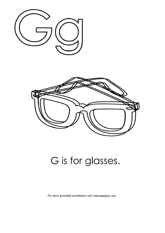 G Is For Glasses Printable pdf