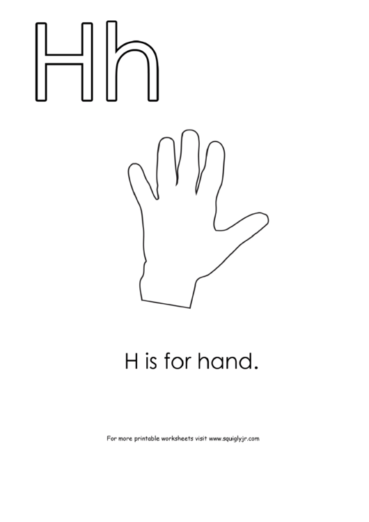 H Is For Hand Printable pdf