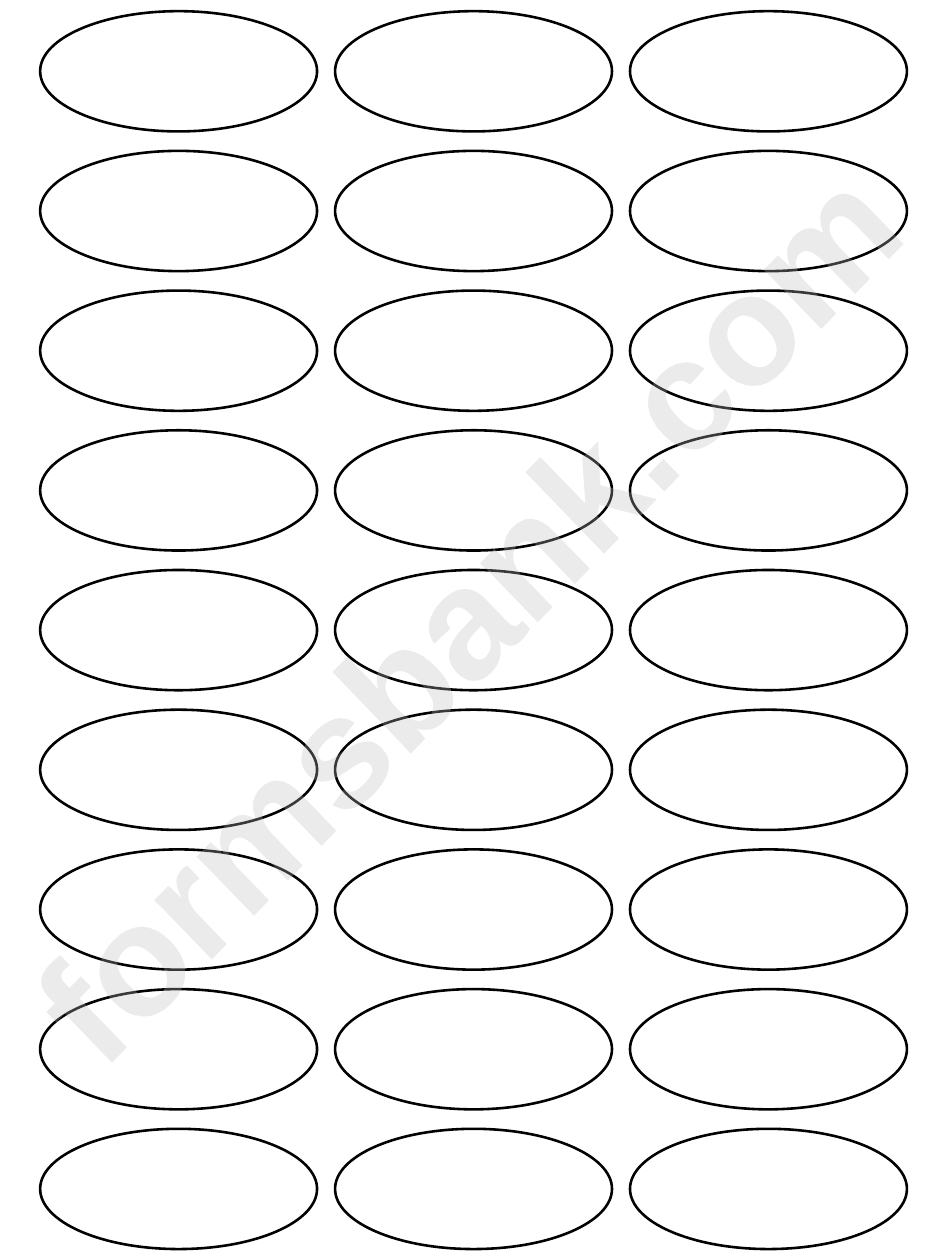 1/4 X 1 Oval Label Template