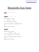 Blessed Be Your Name (a) Chord Chart