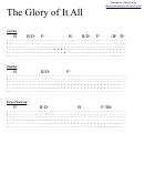 The Glory Of It All (tab) Chord Chart