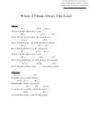 Chord Chart - When I Think About The Lord (db)