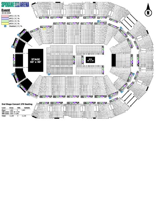 Seating Map - Spokane Arena Printable pdf