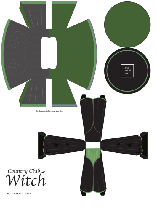 Foldable Witch Template Printable pdf