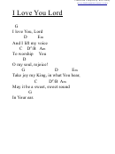 Chord Chart - I Love You Lord (g)