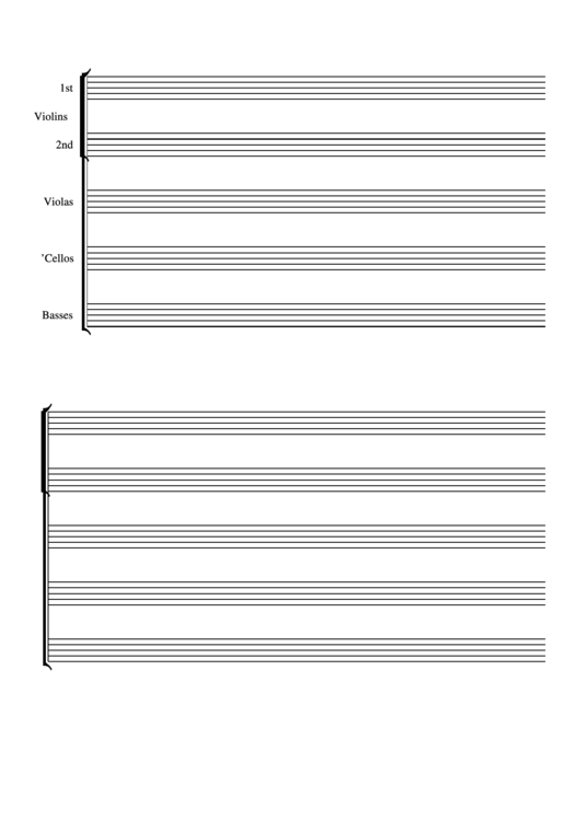 Different Instruments Blank Staff Paper Printable pdf
