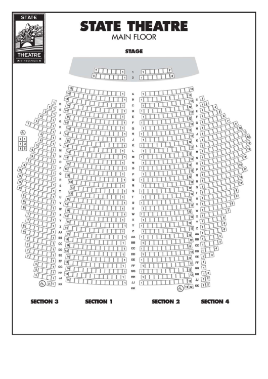 State Theatre Seating Chart Printable pdf