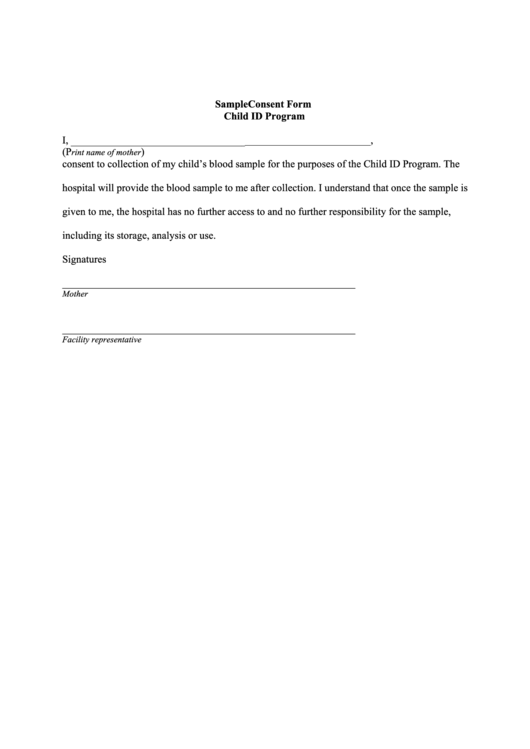 Sample Consent Form - Vhha Printable pdf