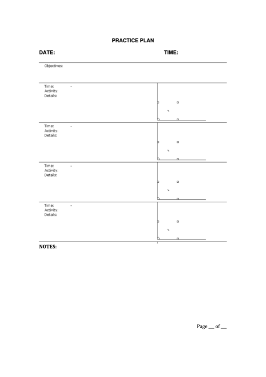 Practice Plan Template Printable pdf