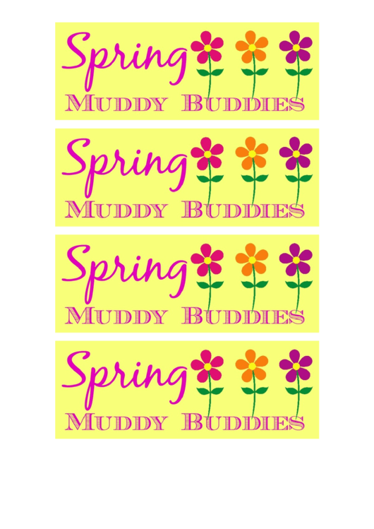 Spring Muddy Buddies Treat Bag Toppers Template Printable pdf