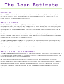 The Loan Estimate - Loandepot Printable pdf