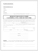 Fillable Request Form For Notice Under California Civil Code Section 2924b Printable pdf