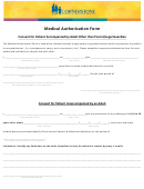 Medical Authorization Form (consent For Patient Unaccompanied By An Adult)