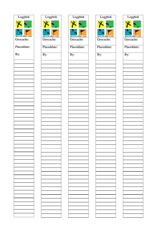 Geocache Log Printable Customize And Print
