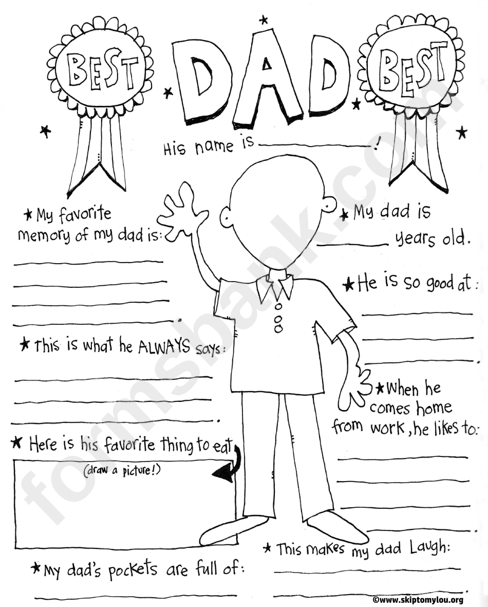 Kids Activity Sheet - Best Dad