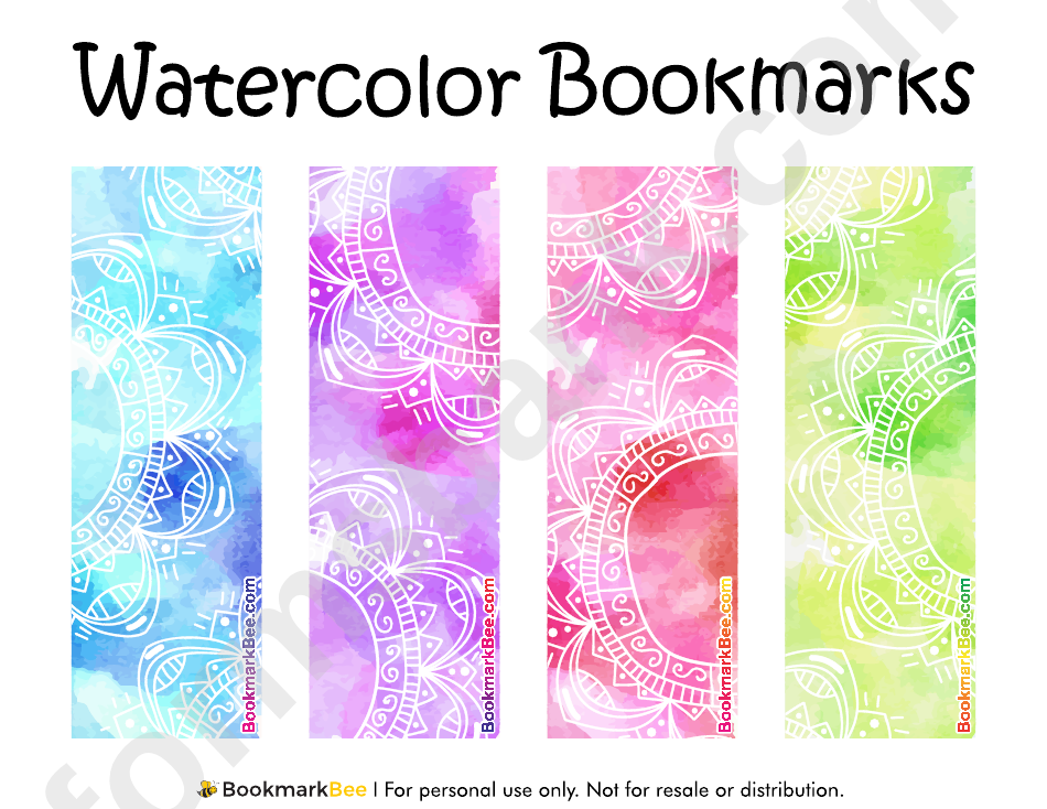 Watercolor Bookmark Template
