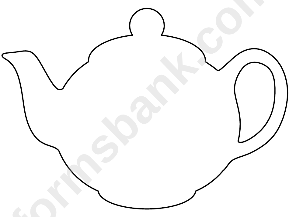 Large Blank Teapot Pattern Printable Pdf Download