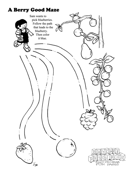 A Berry Good Maze Kids Activity Sheet Printable pdf