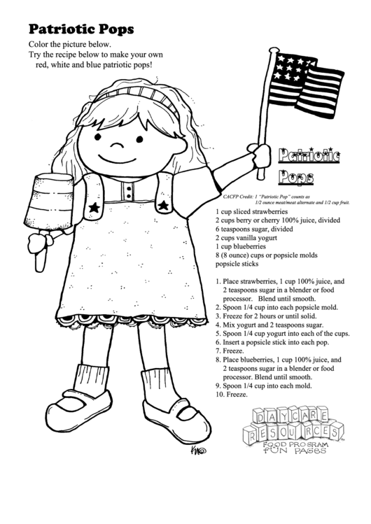 Patriotic Pops Kids Activity Sheet Printable pdf
