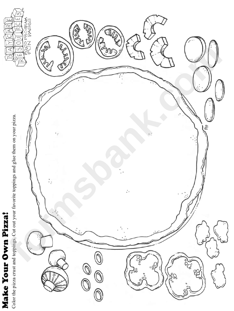 Make Your Own Pizza Kids Activity Sheet