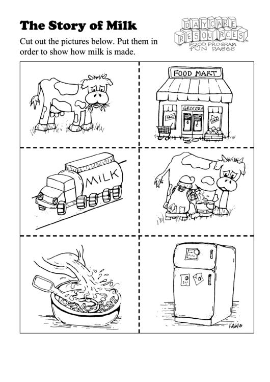 The Story Of Milk Kids Activity Sheet Printable pdf