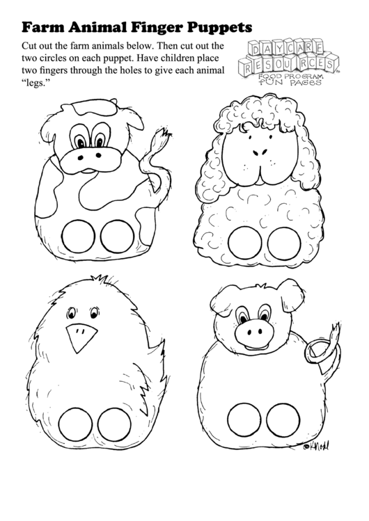 Farm Animal Finger Puppets Kids Activity Sheet Printable Pdf Download