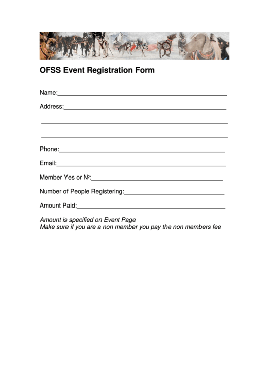 Ofss Event Registration Form Printable pdf