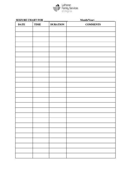Fillable Seizure Chart printable pdf download