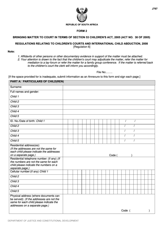 Fillable Form 2 - Department Of Justice Printable pdf