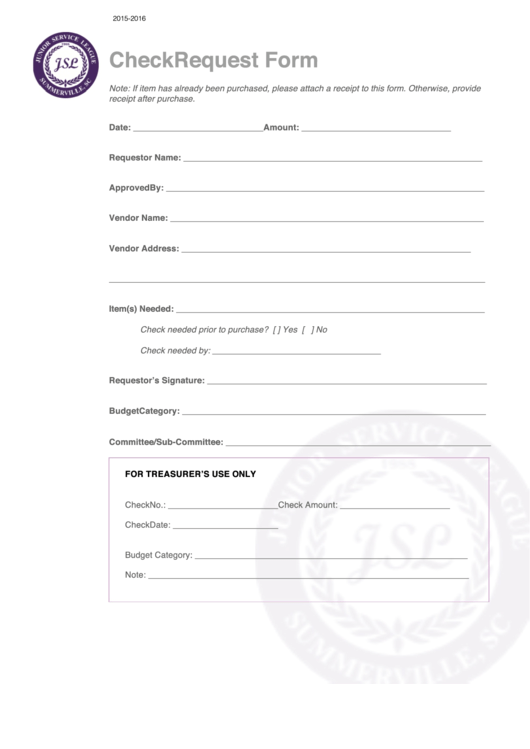 Check Request Form