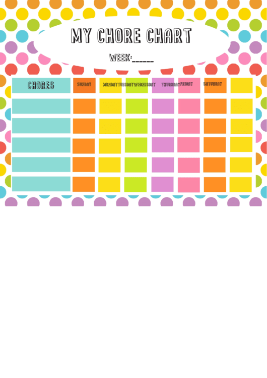 Rainbow Weekly Chore Chart With Reward Tickets Printable pdf