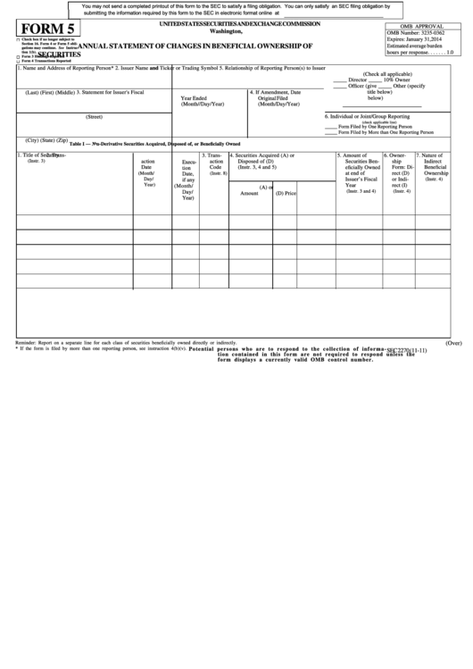 Form 5 - Securex Filings Printable pdf