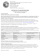 Form 08-424 - Articles Of Incorporation Domestic Professional Corporation/form 08-561 - Contact Information Sheet - 2013